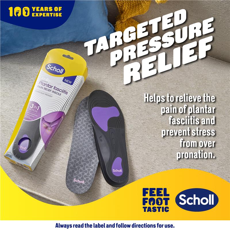 Scholl In Balance Pain Relief Plantar Fasciitis Orthotic Insole Medium