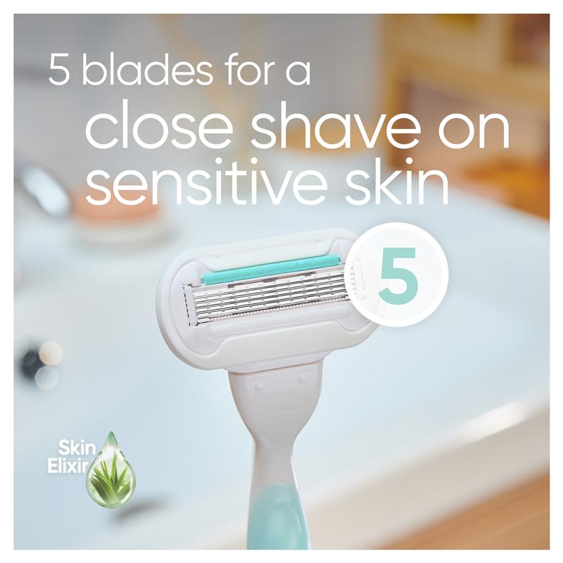 Gillette Venus Smooth Sensitive Razor Handle + 2 5-Blade Aloe Refills