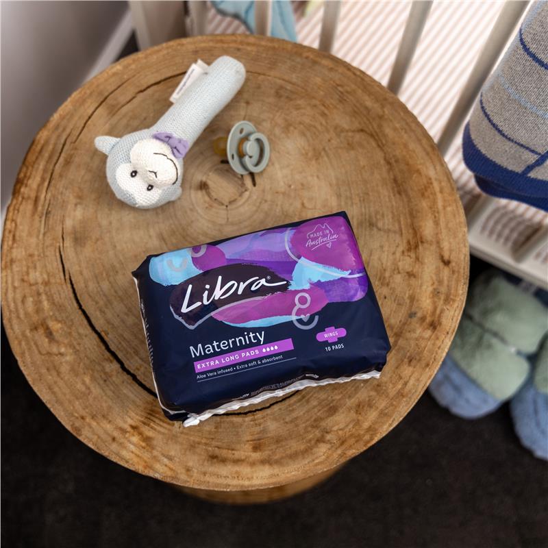 Libra Extra Long Maternity Pads Wings 10 Pack