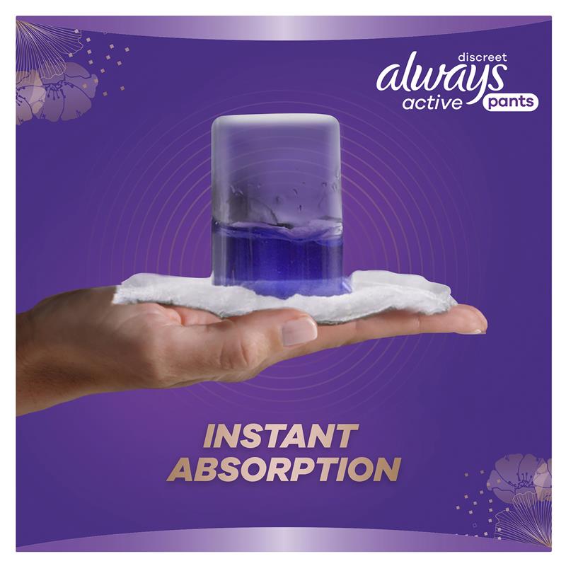 Always Discreet Active Incontinence Pants, Medium, 9 Pants