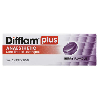 Difflam Plus Anaesthetic Sugar Free Wild Berry Lozenges - 16 Count