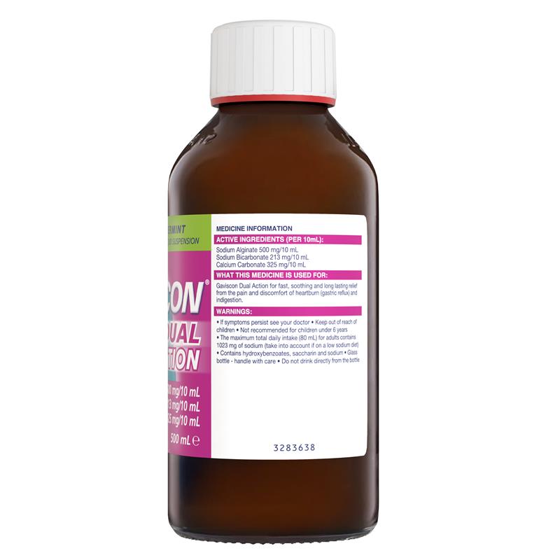 Gaviscon Dual Action Liquid Peppermint 500ml