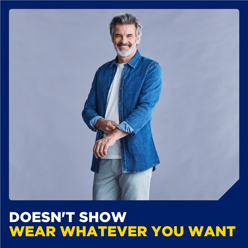 TENA Men Washable Adult Underwear Boxer Large - Discreet Protection for Light Incontinence