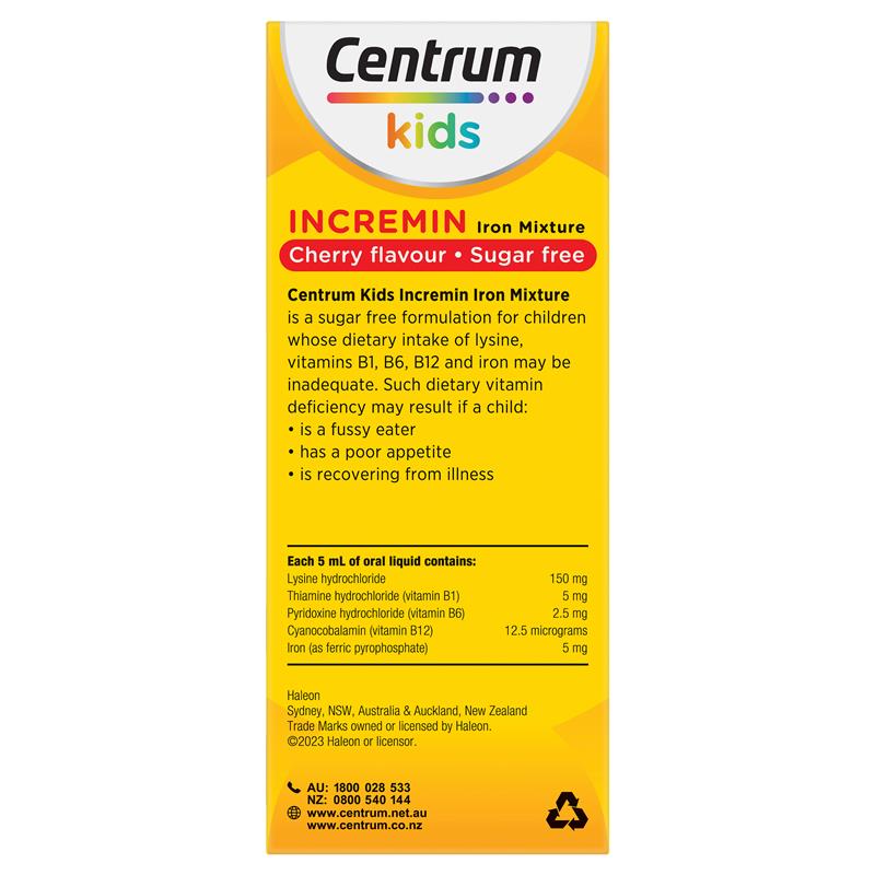 Centrum Kids Incremin Iron Mixture Cherry Flavour 200ml