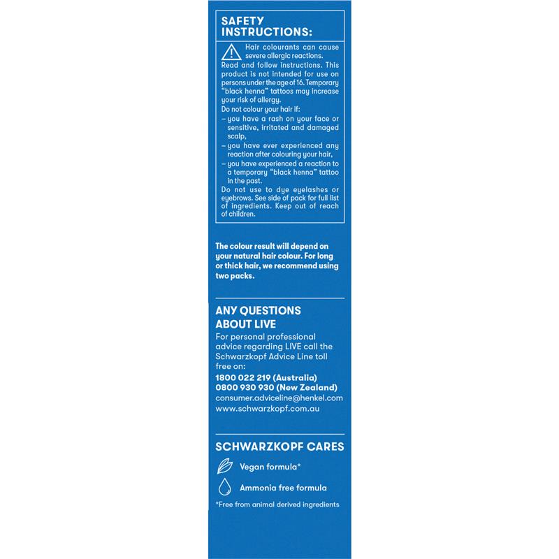 Schwarzkopf LIVE Colour Silver Toner Semi Permanent 75ml