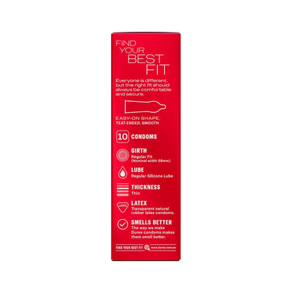 Durex Thin Feel Condoms 10 Pack - Enhanced Sensitivity