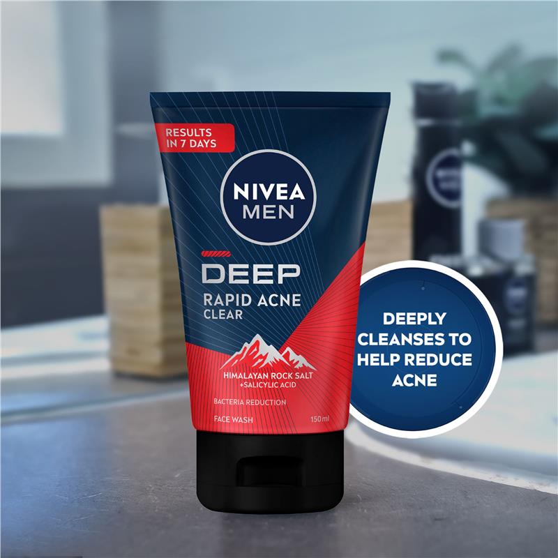 NIVEA MEN Face Wash Deep Rapid Acne Clear 150ml