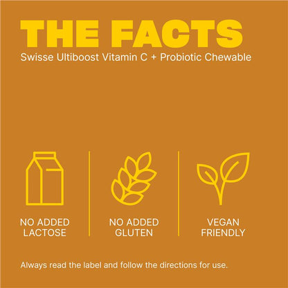 Swisse Vitamin C + Probiotic Chewable 60 Chewable Tablets
