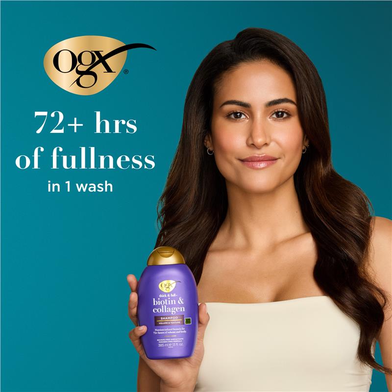 Ogx Thick & Full + Volumising Biotin & Collagen Shampoo For Fine Hair 385mL