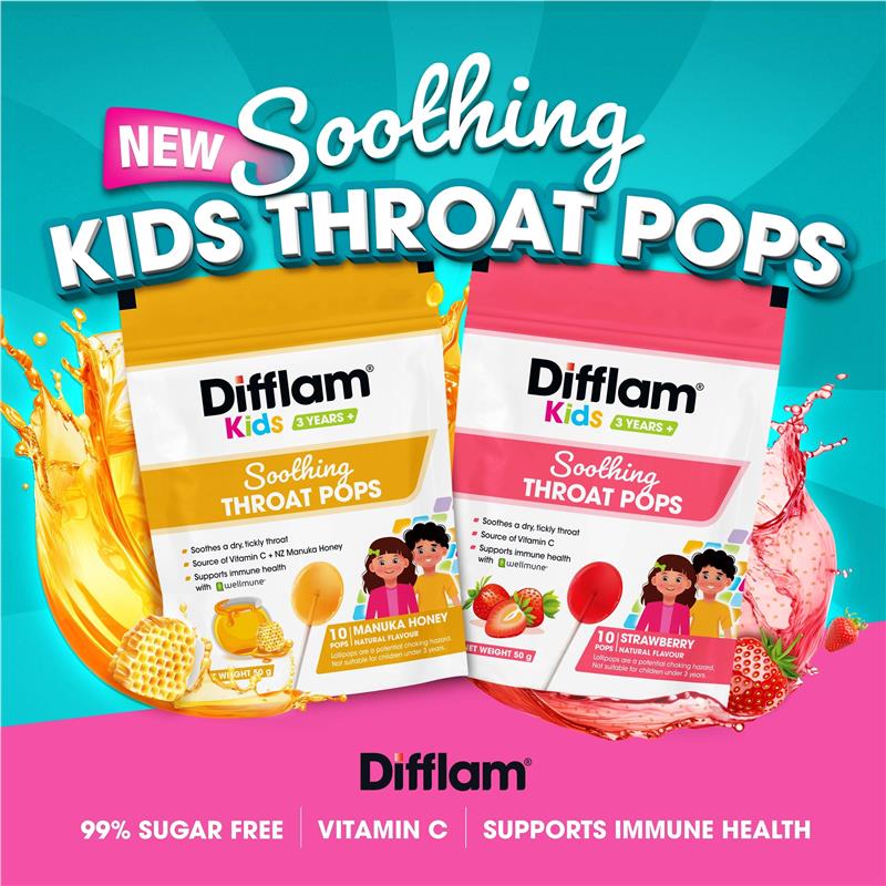 Difflam Soothing Throat Pops with Manuka Honey 10 Pack