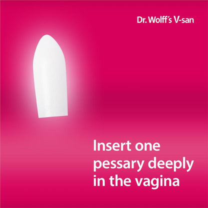 Dr. Wolff V-san Lactic Acid Vaginal Pessaries, 7-Pack, pH Balanced