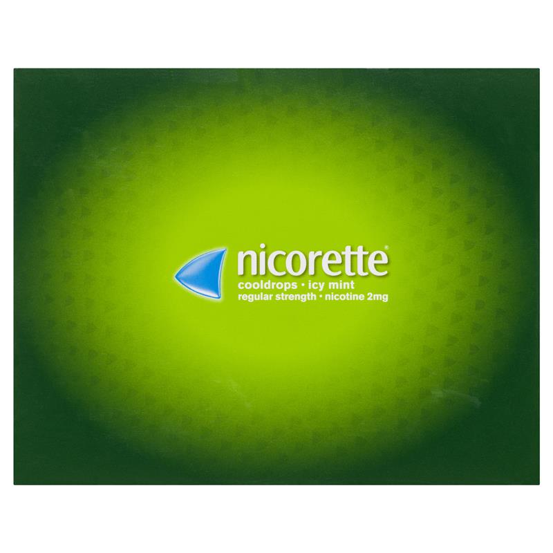 Nicorette Quit Smoking Regular Strength Cooldrops Nicotine Lozenge Icy Mint - 8 x 20 Pack