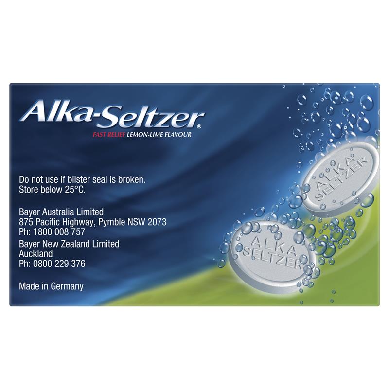Alka-Seltzer Lemon-Lime Effervescent tablets 20 Pack