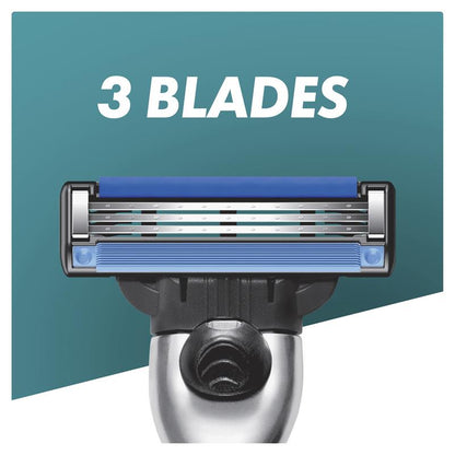 Gillette Mach3+ 3-Blade Razor with Handle & 2 Cartridges, 15 Shaves