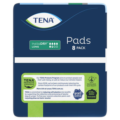 TENA InstaDRY™ Long Length Incontinence Pads, 8-Pads– Fast Absorbing Protection