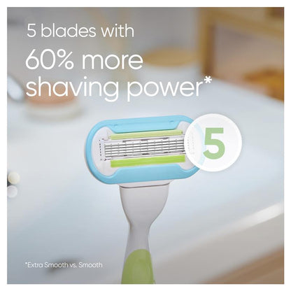 Gillette Venus Extra Smooth 5-Blade Razor Handle with 2 Refills