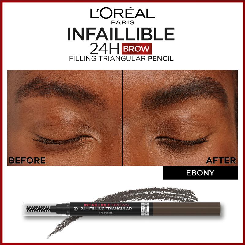 L'Oreal Paris Infallible Brows 24H Filling Triangular Pencil 1.0 Ebony