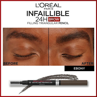 L'Oreal Paris Infallible Brows 24H Filling Triangular Pencil 1.0 Ebony