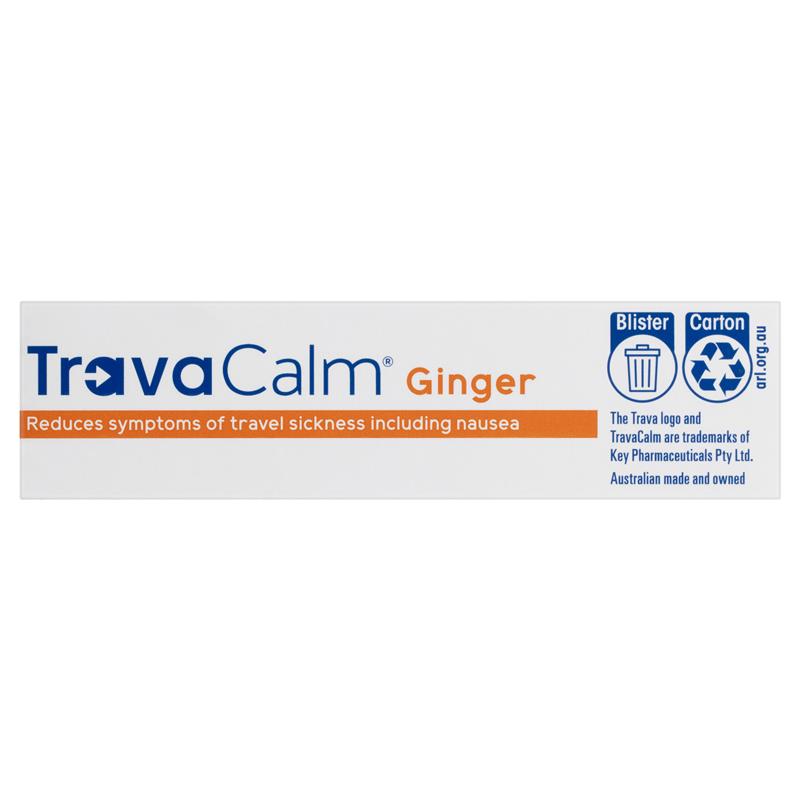 Travacalm Ginger Tablets - 30 Count for Natural Relief