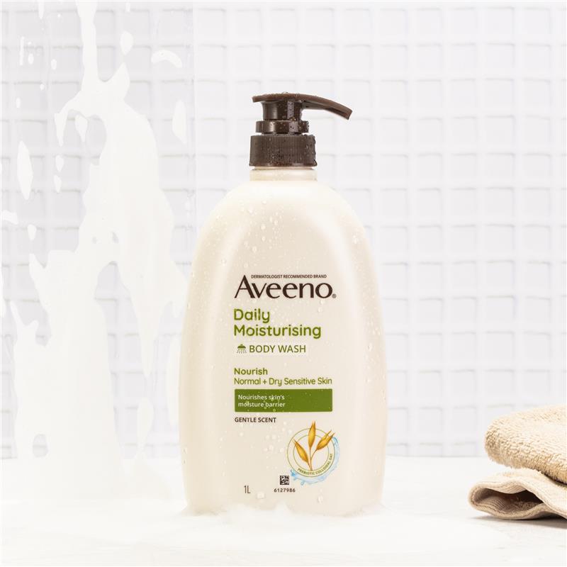Aveeno Daily Moisturising Body Wash 1L, Sensitive Skin, Prebiotic Oat