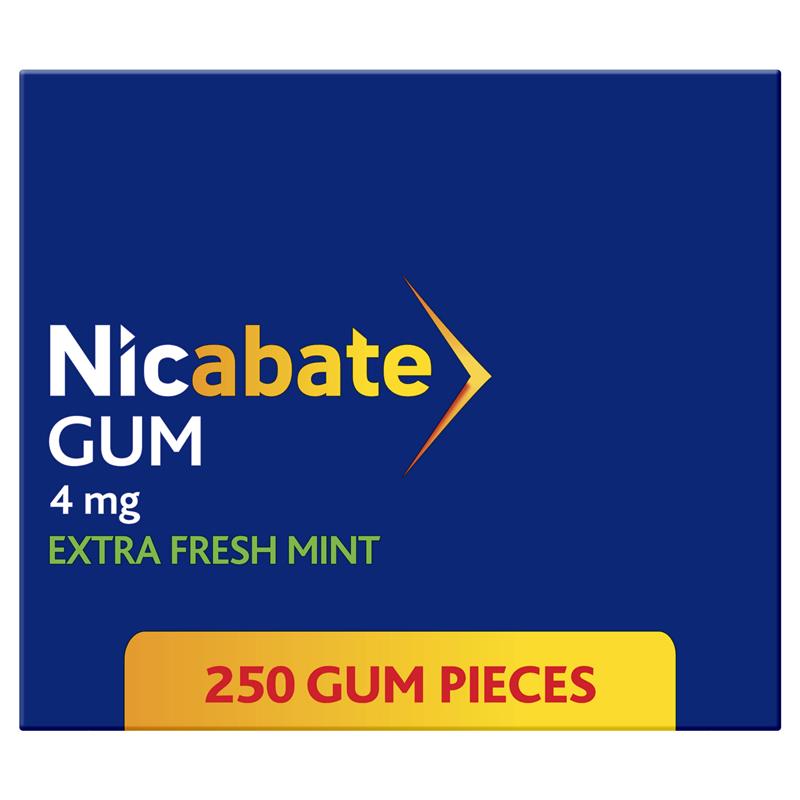 Nicabate Gum 4mg Extra Fresh 250 Pieces - Stronger Support for Smokers