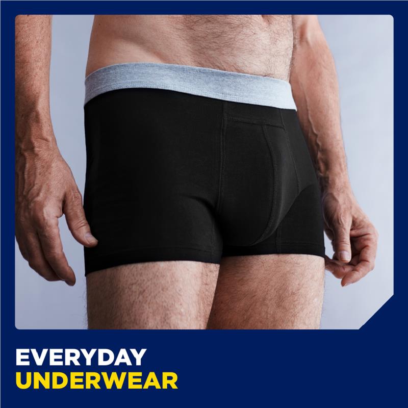 TENA Men’s Reusable Washable Boxer Underwear with Secure Absorption, Size M, 1 Boxer