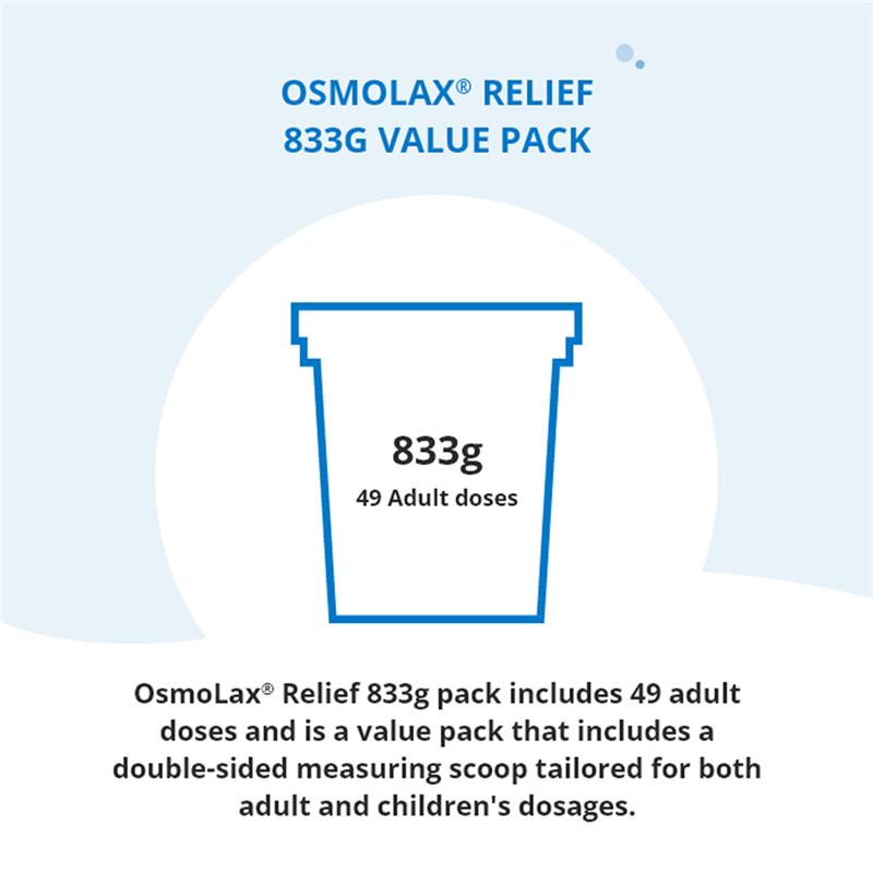 OsmoLax Relief Laxative Powder 49 Dose 833g - Effective Constipation Relief Without Salty Taste