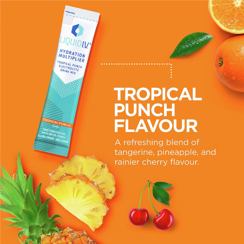 Liquid IV Hydration Tropical Punch - 24 Sachets of Electrolyte Drink Mix