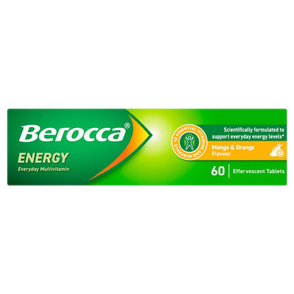 Berocca Energy Mango And Orange 60 Effervescent Tablets Exclusive Size