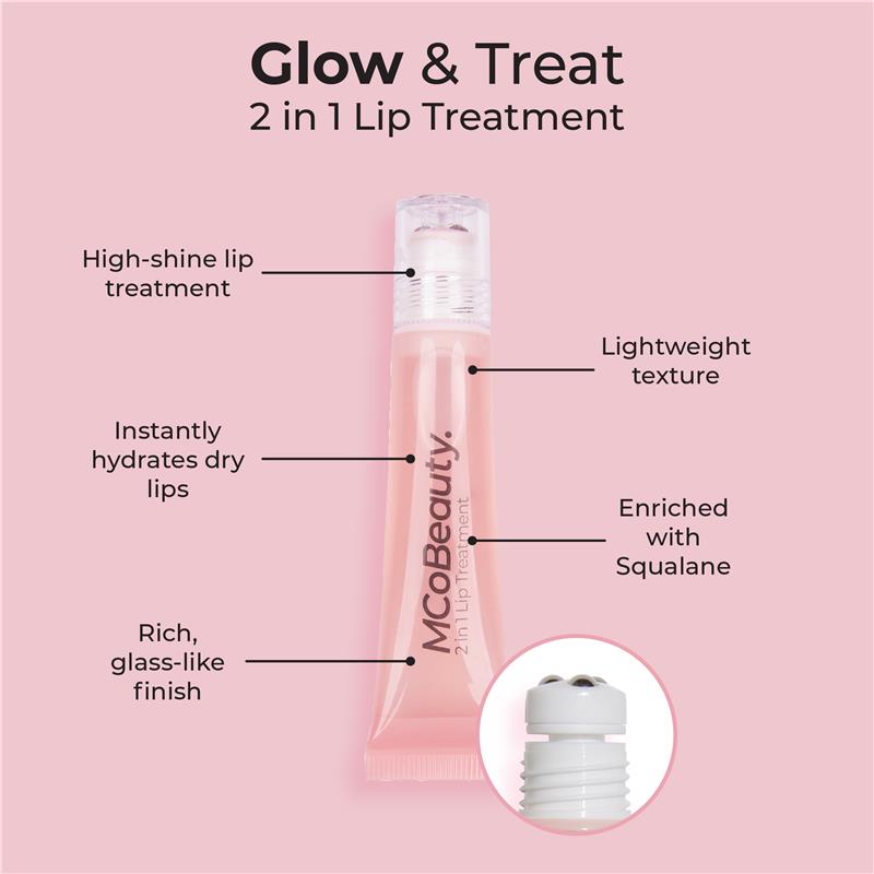 MCoBeauty 2-In-1 Glow & Treat Lip Oil Berry NEW