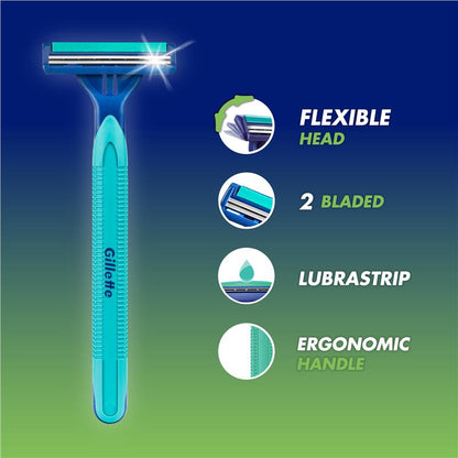 Gillette Blue II Plus Disposable Razors 5 Pack - Precision Shaving