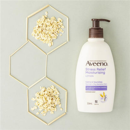 Aveeno Stress Relief Moisturizing Lavender Body Lotion 354ml - 24-Hour Hydration