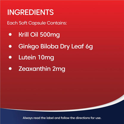 Bioglan Red Krill Oil Active Brain & Eyes 60 Capsules