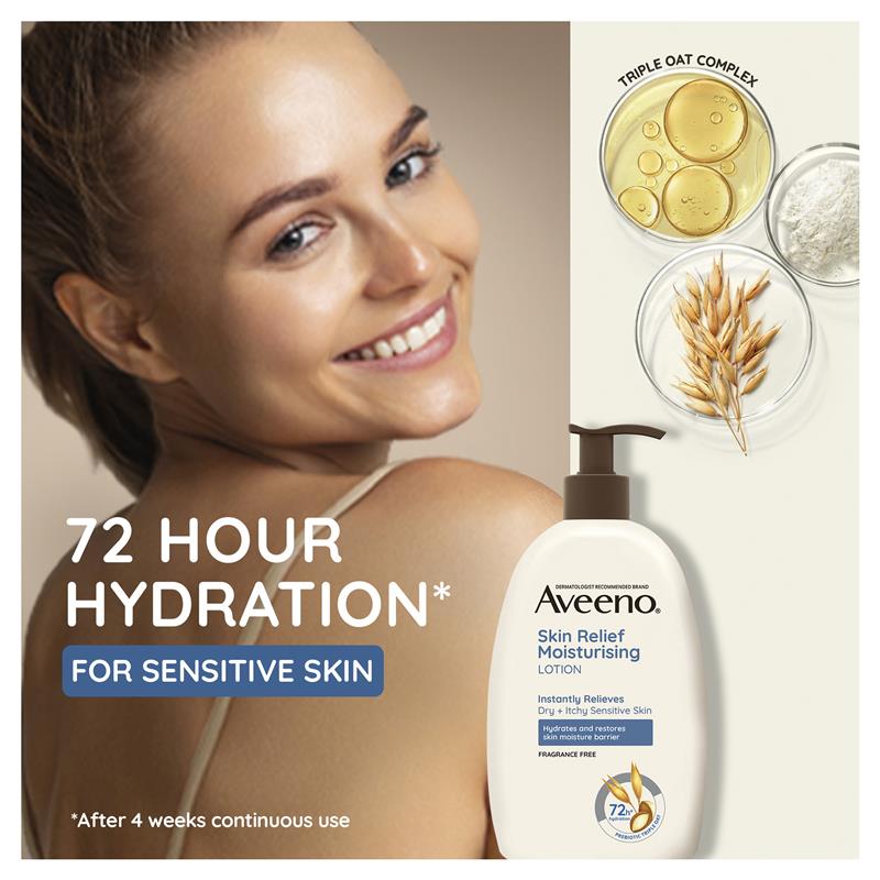 Aveeno Skin Relief Fragrance-Free Body Wash 354ml for Sensitive, Dry Skin