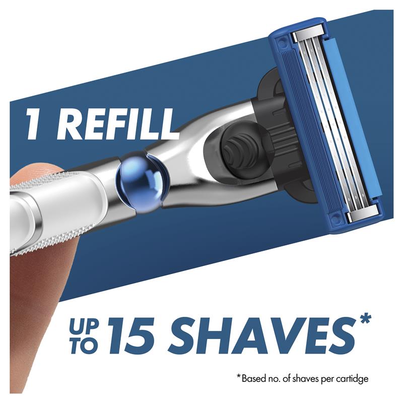 Gillette Mach3 Turbo 3D Razor – Ergonomic Handle with 2 Cartridges