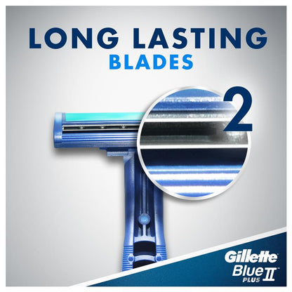 Gillette Blue II Pivot Plus Disposable Razors, 16-Pack, Chromium-Coated