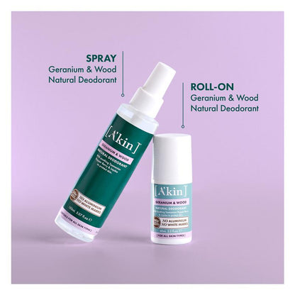 Akin Geranium & Wood Deodorant Roll On 65ml