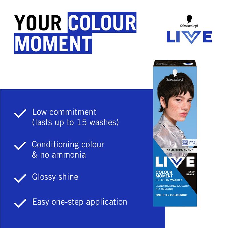 Schwarzkopf LIVE Colour Deep Black Semi Permanent 75ml