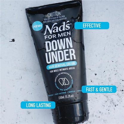 Nad's for Men Down Under Hair Removal Cream 150ml - Painless Hair Removal for Sensitive Areas