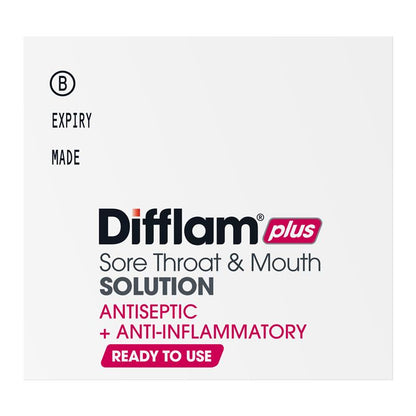 Difflam Plus Sore Throat & Mouth Solution Mint 200ml - Dual Action Relief