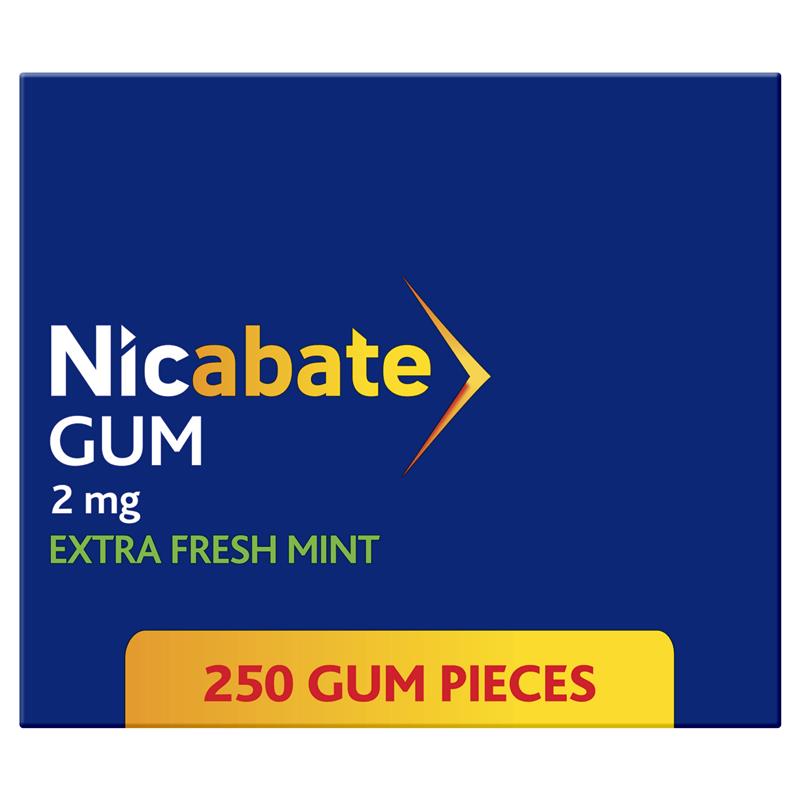 Nicabate Gum 2mg Extra Fresh 250 Pieces - Effective Smoking Cessation Aid