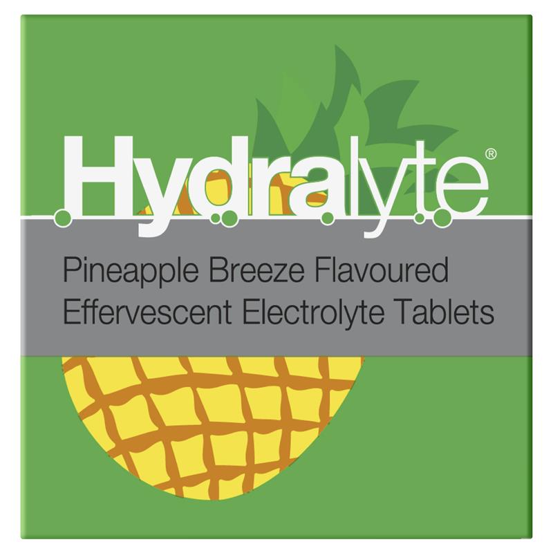 Hydralyte Electrolyte Effervescent Tablets - Pineapple Breeze (20 Tablets)