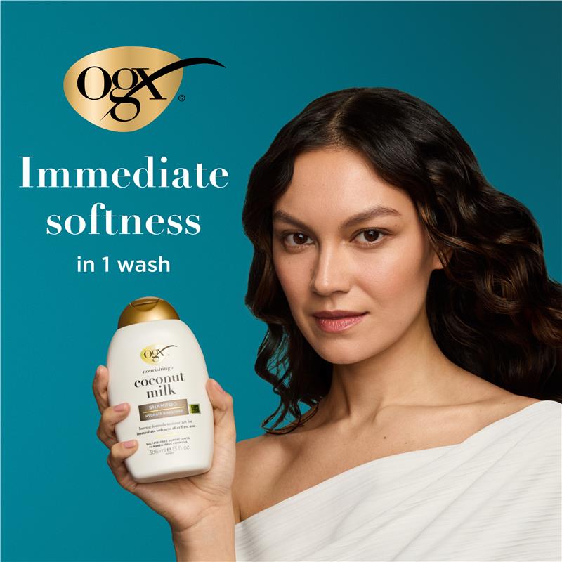 Ogx Nourishing + Hydrating Coconut Milk Shampoo For Dry Hair 385mL