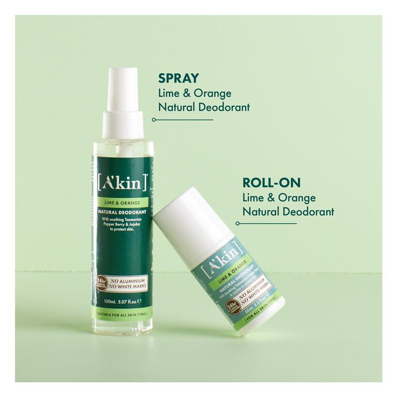 Akin Lime & Orange Deodorant Roll On 65ml