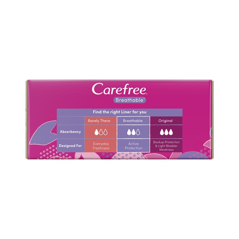 Carefree Breathable Unscented Panty Liners - 48 Pack for Daily Freshness
