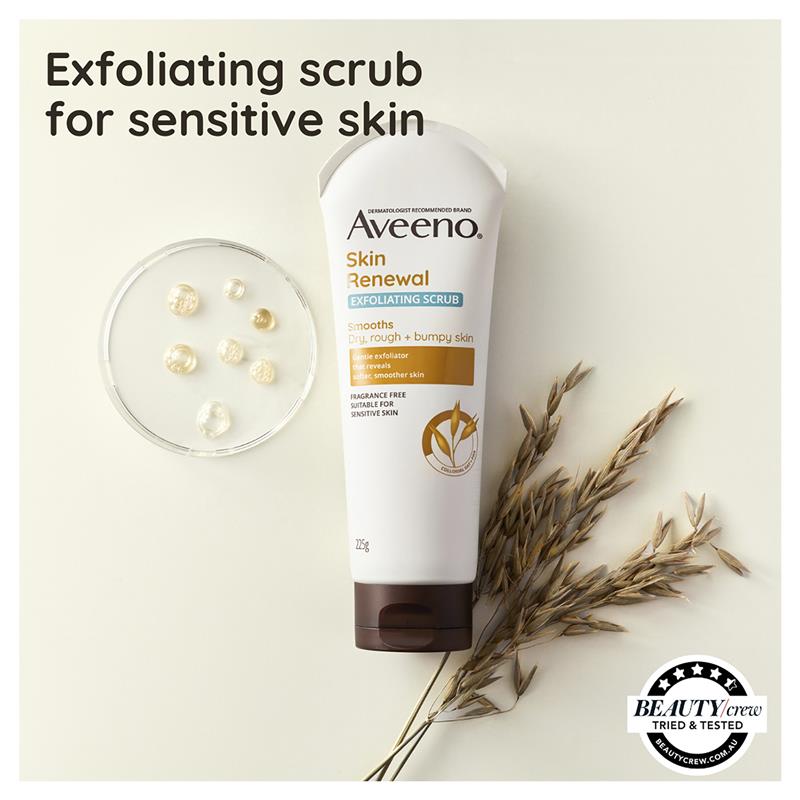Aveeno Skin Renewal Exfoliating Body Scrub 225g - Gentle Exfoliation for Soft Skin