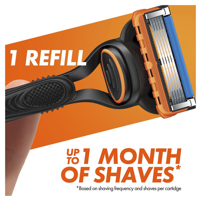 Gillette Fusion Manual Razor + 4 Blade Refills Starter Kit