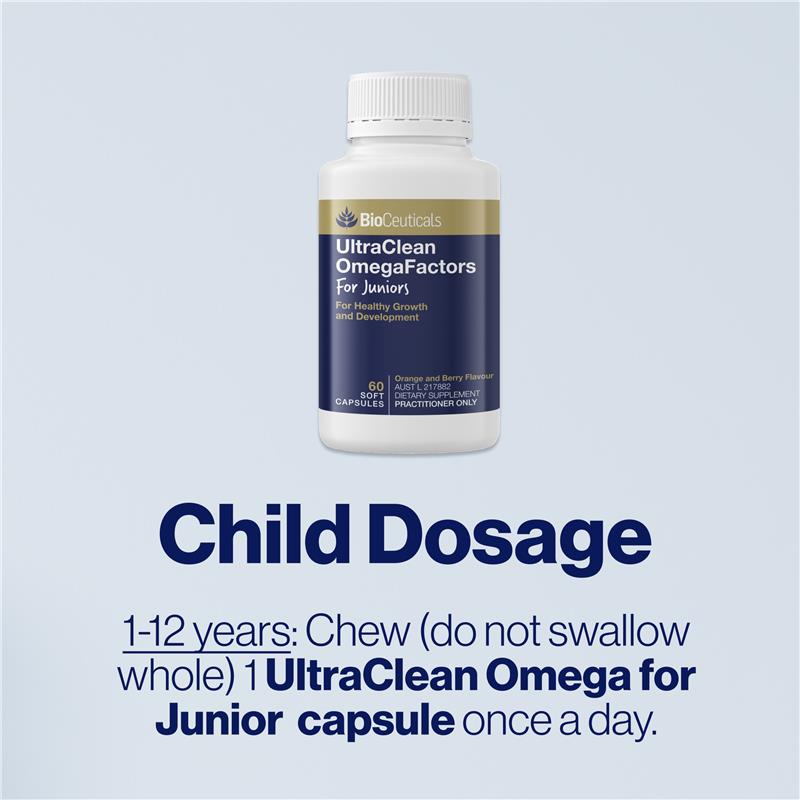 Bioceuticals UltraClean OmegaFactors For Juniors 60 Capsules