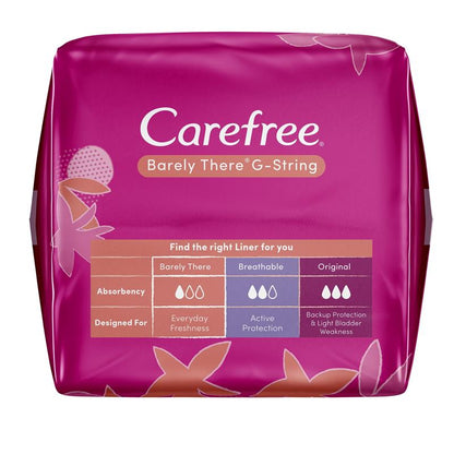 Carefree Barely There G-String Unscented Panty Liners 24 Pack
