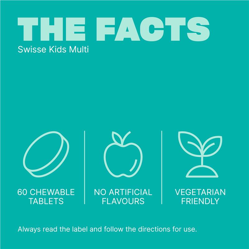 Swisse Kids Multi 60 Tablets - Nutritional Support for Growing Kids
